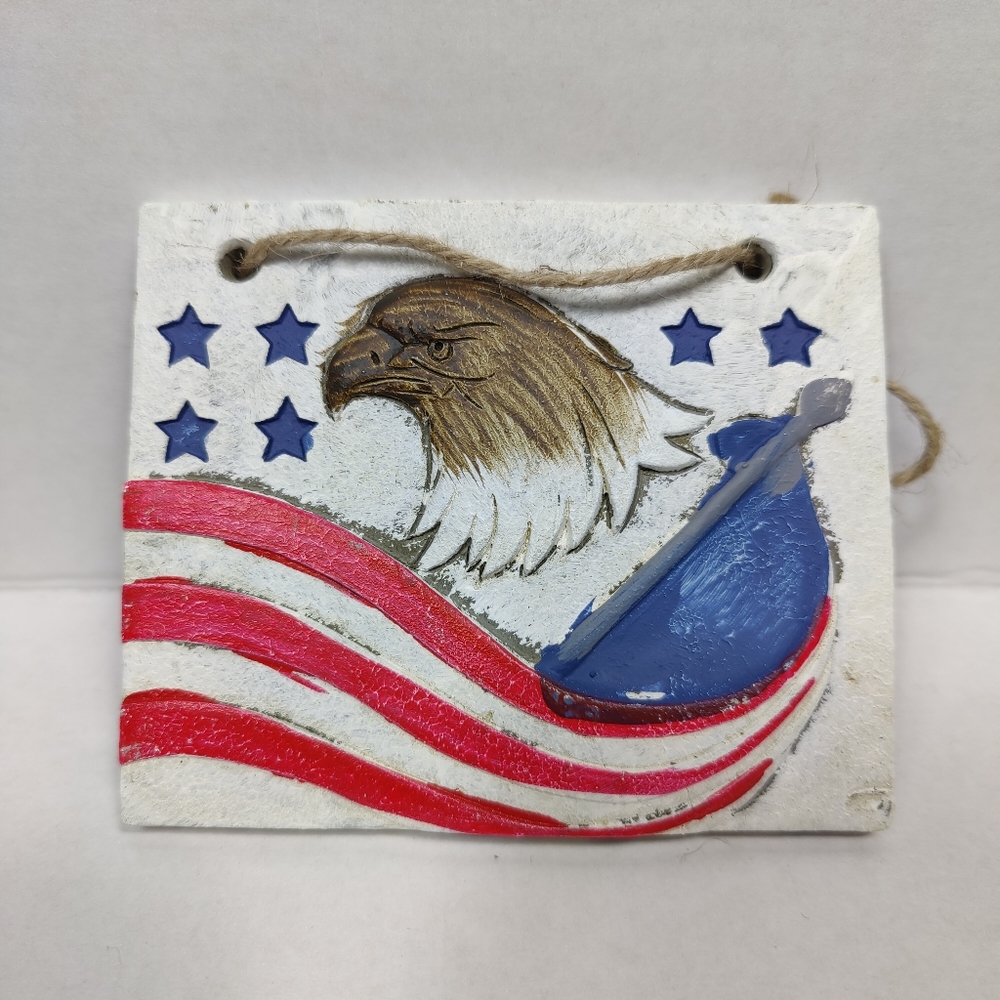 USA Eagle American Plaque Wall Hanging Ceramic Display America Pride Flag